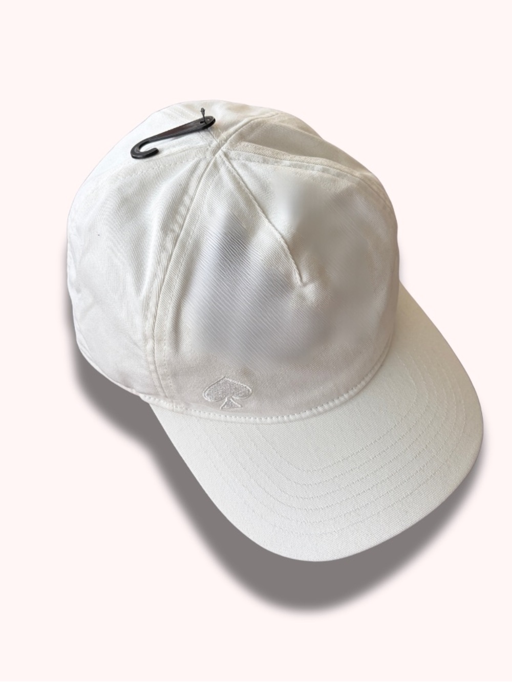 Kate Spade NY White Baseball Cap with Black Embroidered Logo